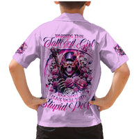 Reaper Skull Family Matching Mermaid Dress and Hawaiian Shirt Warning This Tattooed Girl Doesn't Play Well With Stupid People - Wonder Print Shop