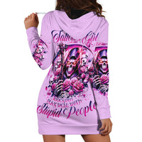 Reaper Skull Hoodie Dress Warning This Tattooed Girl Doesn't Play Well With Stupid People - Wonder Print Shop