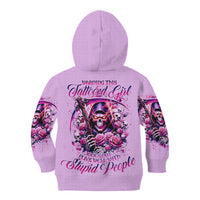 Reaper Skull Kid Hoodie Warning This Tattooed Girl Doesn't Play Well With Stupid People - Wonder Print Shop