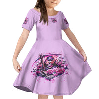 Reaper Skull Kid Short Sleeve Dress Warning This Tattooed Girl Doesn't Play Well With Stupid People - Wonder Print Shop