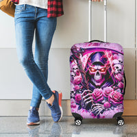 Reaper Skull Luggage Cover Warning This Tattooed Girl Doesn't Play Well With Stupid People - Wonder Print Shop