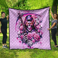 Reaper Skull Quilt Warning This Tattooed Girl Doesn't Play Well With Stupid People - Wonder Print Shop