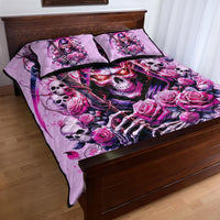 Reaper Skull Quilt Bed Set Warning This Tattooed Girl Doesn't Play Well With Stupid People - Wonder Print Shop