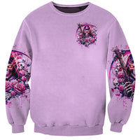 Reaper Skull Sweatshirt Warning This Tattooed Girl Doesn't Play Well With Stupid People - Wonder Print Shop