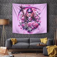 Reaper Skull Tapestry Warning This Tattooed Girl Doesn't Play Well With Stupid People - Wonder Print Shop
