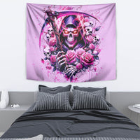 Reaper Skull Tapestry Warning This Tattooed Girl Doesn't Play Well With Stupid People - Wonder Print Shop