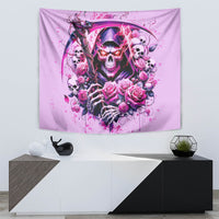 Reaper Skull Tapestry Warning This Tattooed Girl Doesn't Play Well With Stupid People - Wonder Print Shop