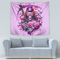 Reaper Skull Tapestry Warning This Tattooed Girl Doesn't Play Well With Stupid People - Wonder Print Shop