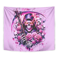 Reaper Skull Tapestry Warning This Tattooed Girl Doesn't Play Well With Stupid People - Wonder Print Shop