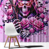 Reaper Skull Window Curtain Warning This Tattooed Girl Doesn't Play Well With Stupid People - Wonder Print Shop