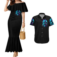 Witch Skull Couples Matching Mermaid Dress and Hawaiian Shirt In A World Full Of Princess Be A Witch - Wonder Print Shop