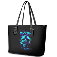 Witch Skull Leather Tote Bag In A World Full Of Princess Be A Witch - Wonder Print Shop