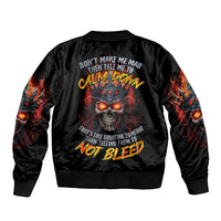 King Skull Bomber Jacket Don't Make Me Mad Then Tell Me To Calm Down - Wonder Print Shop
