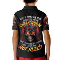 King Skull Kid Polo Shirt Don't Make Me Mad Then Tell Me To Calm Down - Wonder Print Shop