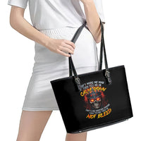 King Skull Leather Tote Bag Don't Make Me Mad Then Tell Me To Calm Down - Wonder Print Shop