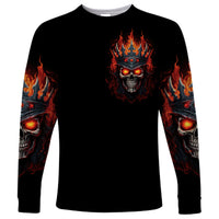 King Skull Long Sleeve Shirt Don't Make Me Mad Then Tell Me To Calm Down - Wonder Print Shop