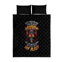 King Skull Quilt Bed Set Don't Make Me Mad Then Tell Me To Calm Down - Wonder Print Shop