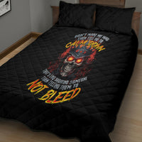 King Skull Quilt Bed Set Don't Make Me Mad Then Tell Me To Calm Down - Wonder Print Shop