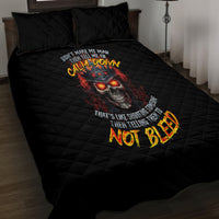 King Skull Quilt Bed Set Don't Make Me Mad Then Tell Me To Calm Down - Wonder Print Shop