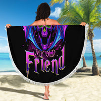 Bat Skull Beach Blanket Bat Skull Hello Darkness My Old Friend - Wonder Print Shop