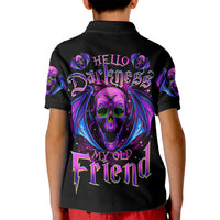 Bat Skull Kid Polo Shirt Bat Skull Hello Darkness My Old Friend - Wonder Print Shop