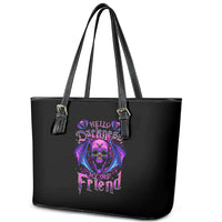 Bat Skull Leather Tote Bag Bat Skull Hello Darkness My Old Friend - Wonder Print Shop