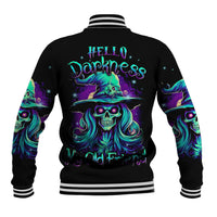 Witch Skull Baseball Jacket Skull Witch Hello Darkness My Old Friend - Wonder Print Shop