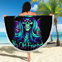 Witch Skull Beach Blanket Skull Witch Hello Darkness My Old Friend - Wonder Print Shop