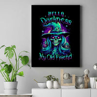 Witch Skull Canvas Wall Art Skull Witch Hello Darkness My Old Friend - Wonder Print Shop