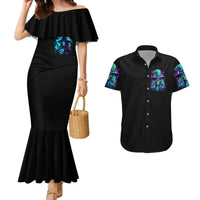 Witch Skull Couples Matching Mermaid Dress and Hawaiian Shirt Skull Witch Hello Darkness My Old Friend - Wonder Print Shop