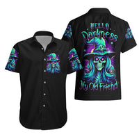 Witch Skull Hawaiian Shirt Skull Witch Hello Darkness My Old Friend - Wonder Print Shop