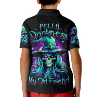 Witch Skull Kid Polo Shirt Skull Witch Hello Darkness My Old Friend - Wonder Print Shop