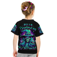 Witch Skull Kid T Shirt Skull Witch Hello Darkness My Old Friend - Wonder Print Shop