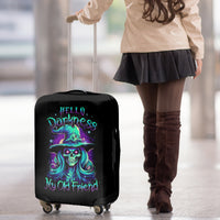 Witch Skull Luggage Cover Skull Witch Hello Darkness My Old Friend - Wonder Print Shop