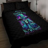 Witch Skull Quilt Bed Set Skull Witch Hello Darkness My Old Friend - Wonder Print Shop