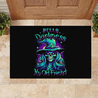 Witch Skull Rubber Doormat Skull Witch Hello Darkness My Old Friend - Wonder Print Shop