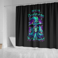 witch-skull-shower-curtain-skull-witch-hello-darkness-my-old-friend