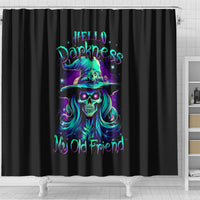 witch-skull-shower-curtain-skull-witch-hello-darkness-my-old-friend
