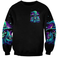 Witch Skull Sweatshirt Skull Witch Hello Darkness My Old Friend - Wonder Print Shop