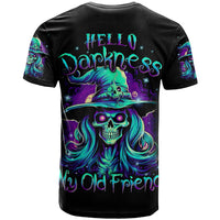 Witch Skull T Shirt Skull Witch Hello Darkness My Old Friend - Wonder Print Shop