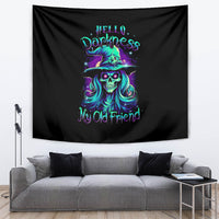 Witch Skull Tapestry Skull Witch Hello Darkness My Old Friend - Wonder Print Shop
