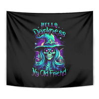 Witch Skull Tapestry Skull Witch Hello Darkness My Old Friend - Wonder Print Shop