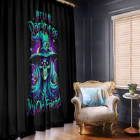 Witch Skull Window Curtain Skull Witch Hello Darkness My Old Friend - Wonder Print Shop