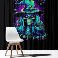Witch Skull Window Curtain Skull Witch Hello Darkness My Old Friend - Wonder Print Shop