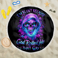 Rose Skull Beach Blanket I'm Blunt Because God Rolled Me That Way - Wonder Print Shop