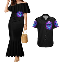 Rose Skull Couples Matching Mermaid Dress and Hawaiian Shirt I'm Blunt Because God Rolled Me That Way - Wonder Print Shop