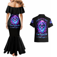 Rose Skull Couples Matching Mermaid Dress and Hawaiian Shirt I'm Blunt Because God Rolled Me That Way - Wonder Print Shop