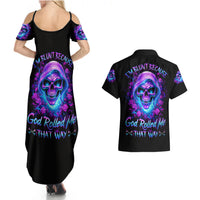 Rose Skull Couples Matching Summer Maxi Dress and Hawaiian Shirt I'm Blunt Because God Rolled Me That Way - Wonder Print Shop