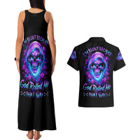 Rose Skull Couples Matching Tank Maxi Dress and Hawaiian Shirt I'm Blunt Because God Rolled Me That Way - Wonder Print Shop