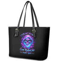 Rose Skull Leather Tote Bag I'm Blunt Because God Rolled Me That Way - Wonder Print Shop